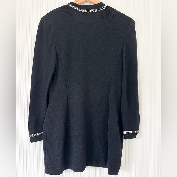 St. John Collection Santana Knit Button Front Cardigan/ Black and White 2 - Picture 11 of 11